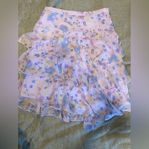 Purple floral skirt